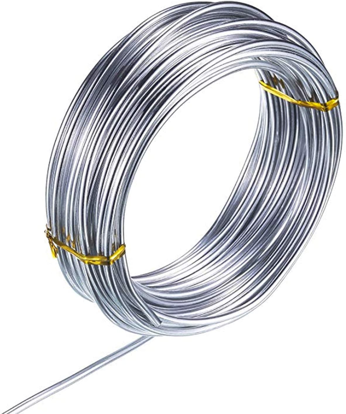 Alambre De Aluminio Para Manualidades - Calibre 14 (2mm), 30 Metros, Plata, Ideal Para JoyerÃa Y Decoración