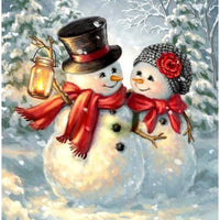 Kit de pintura de diamantes 5D de Skryuie con diseño de muñeco de nieve y número número número para parejas de Navidad, con diamantes bordados, para manualidades, manualidades, decoración del hogar, 11.8 x 15.7 in - Arteztik