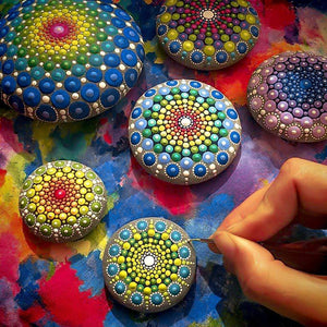 Kit de pintura de mandala, 35 piezas, herramientas de punto, pinceles de pintura, plantilla para pintura de roca, colorear, dibujar y dibujar suministros de arte - Arteztik