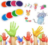 AHUMANs - Almohadilla de tinta para sellos de goma, lavable, 8 colores, para niños - Arteztik
