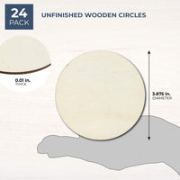Juvale 24 piezas sin terminar 4 pulgadas de madera circulares recortes para posavasos de madera, manualidades y decoración del hogar - Arteztik
