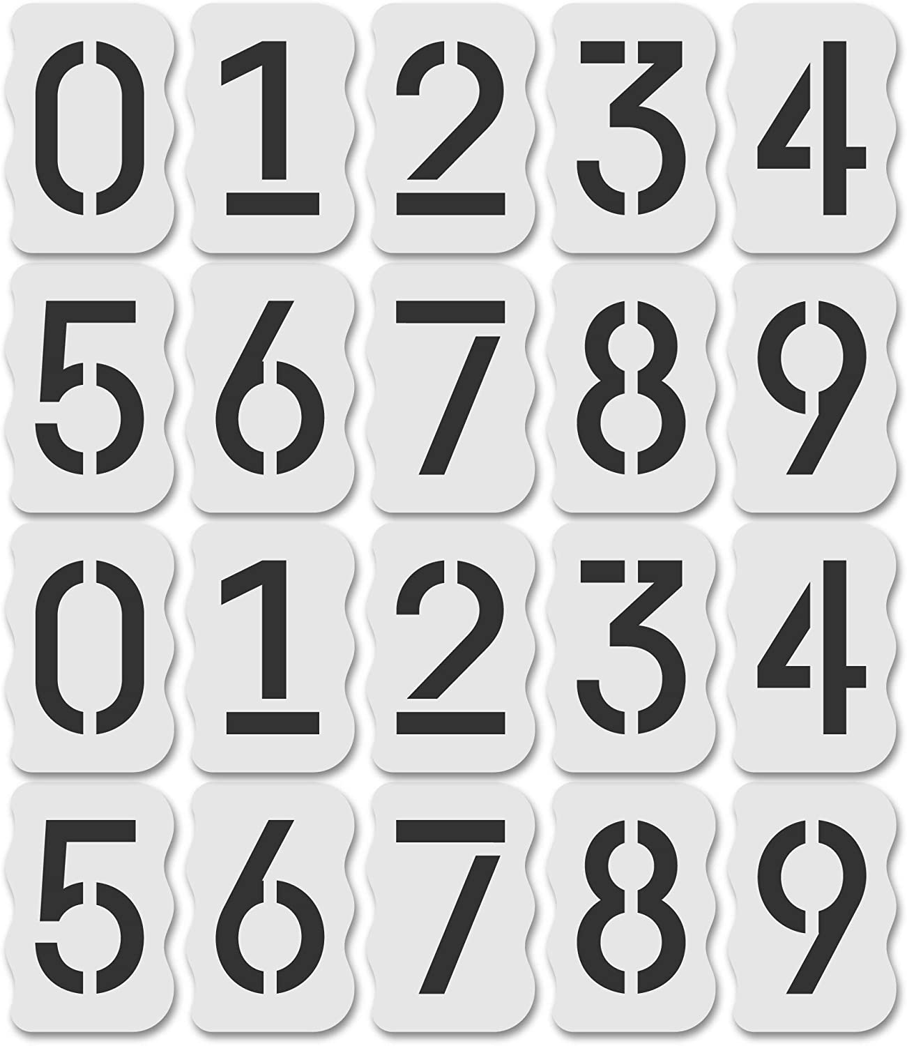 Deezio Kit De Plantillas De Bordillos Para Pintura De Direcciones Plantillas De Numeros Entrelazados De Laton De 4 Pulgadas Juego De 15 Piezas