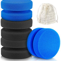 Esponja aplicadora de pintura circular Canisto, esponjas de acuarela azul y negro para detalles de coche, cepillo de llanta perfecto para pintura, manualidades, cocina, 3.15 pulgadas x 1.9 pulgadas (4 unidades) - Arteztik