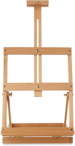 Caballete de madera de haya con 7 elementos, con marco en forma de H, ajustable para lienzos de 23.0 in - Arteztik