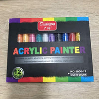 Rotuladores de pintura acrílica para pintura de roca, piedra, cerámica, vidrio, madera, lienzo, álbumes de recortes, manualidades infantiles, suministros de punta media, lavable, juego de 12 colores
