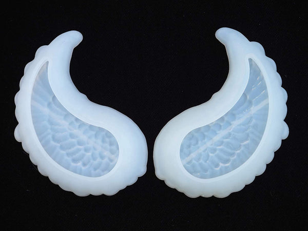 1 par de alas de ángel para organizar platos de 5.1 x 2.8 in, molde de resina epoxi moldeado de silicona, 0.8 in de profundidad. - Arteztik