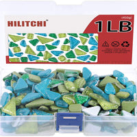 Hilitchi - Azulejo de mosaico de vidrio de colores variados, diferentes formas y colores para manualidades (varios colores) - Arteztik