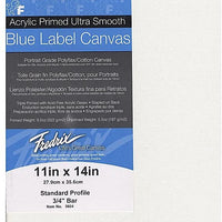 Fredrix Blue Label Ultra-Smooth Retrato Grado pre-stretched Artist Canvas 11 in. x 14 in. cada [Pack de 2] - Arteztik