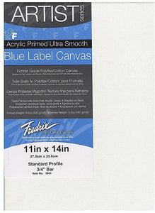 Fredrix Blue Label Ultra-Smooth Retrato Grado pre-stretched Artist Canvas 11 in. x 14 in. cada [Pack de 2] - Arteztik