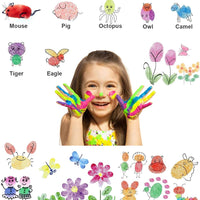 Sellos de tinta para niños, multicolor, 15 colores, lavables, para manualidades y artes arcoíris, almohadilla de tinta para álbumes de recortes, sellos de goma, papel, tela de madera (15 colores) - Arteztik