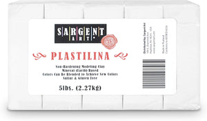 Sargent Art Plastilina - Arcilla de modelado, 5 libras, color blanco - Arteztik