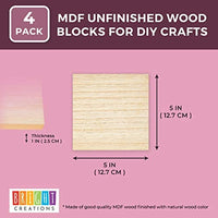 Bright Creations bloques de madera sin terminar para manualidades, bloque de letreros, juegos para niños (7 x 7 in, 4 unidades) - Arteztik