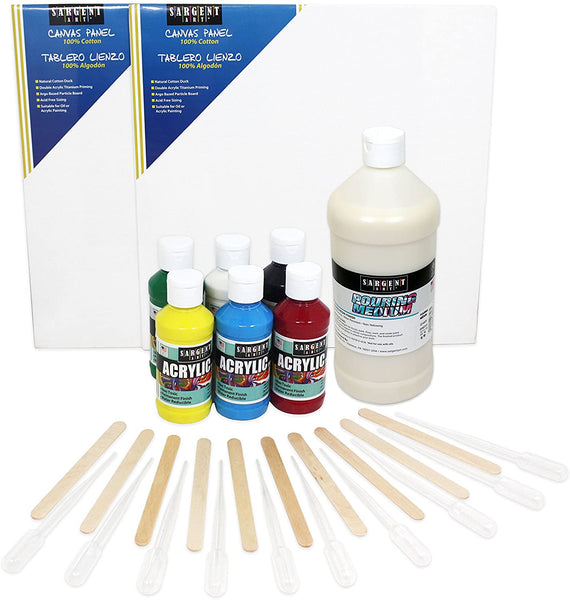 KEFF Juego de pintura al óleo para adultos y niños, suministros de pintura  al óleo con pinturas a base de aceite, lienzo estirado, caballete de mesa