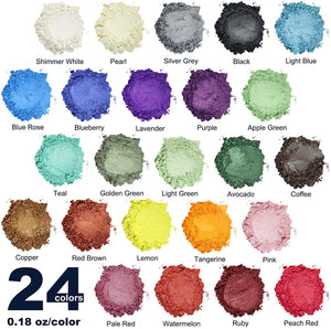 Resina epoxi de 16 onzas y 24 colores en polvo de mica/4.2 onzas - paquete de artículos - Arteztik
