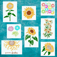 CINPIUK 8 plantillas de girasol de manzanilla margarita plantilla para pintar en madera DIY otoño Acción de Gracias decoración del hogar - Arteztik
