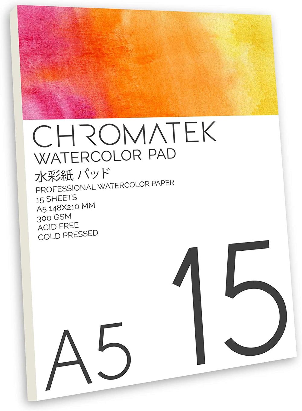 Chromatek - Papel para acuarelas (10.58 oz/m², sin ácidos, profesional) - Arteztik