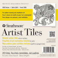 Strathmore 300 Series Bristol Artist Azulejos, vitela, 6.0 x 6.0 in, blanco, 20 hojas - Arteztik