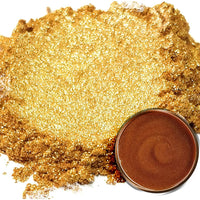 Pigmento en polvo de Mica Eye Candy "Taba Gold" (1.76 oz) multiusos para manualidades y manualidades, bombas de baño naturales, pintura, jabón, esmalte de uñas, bálsamo labial (oro rosa, 1.76 oz) - Arteztik