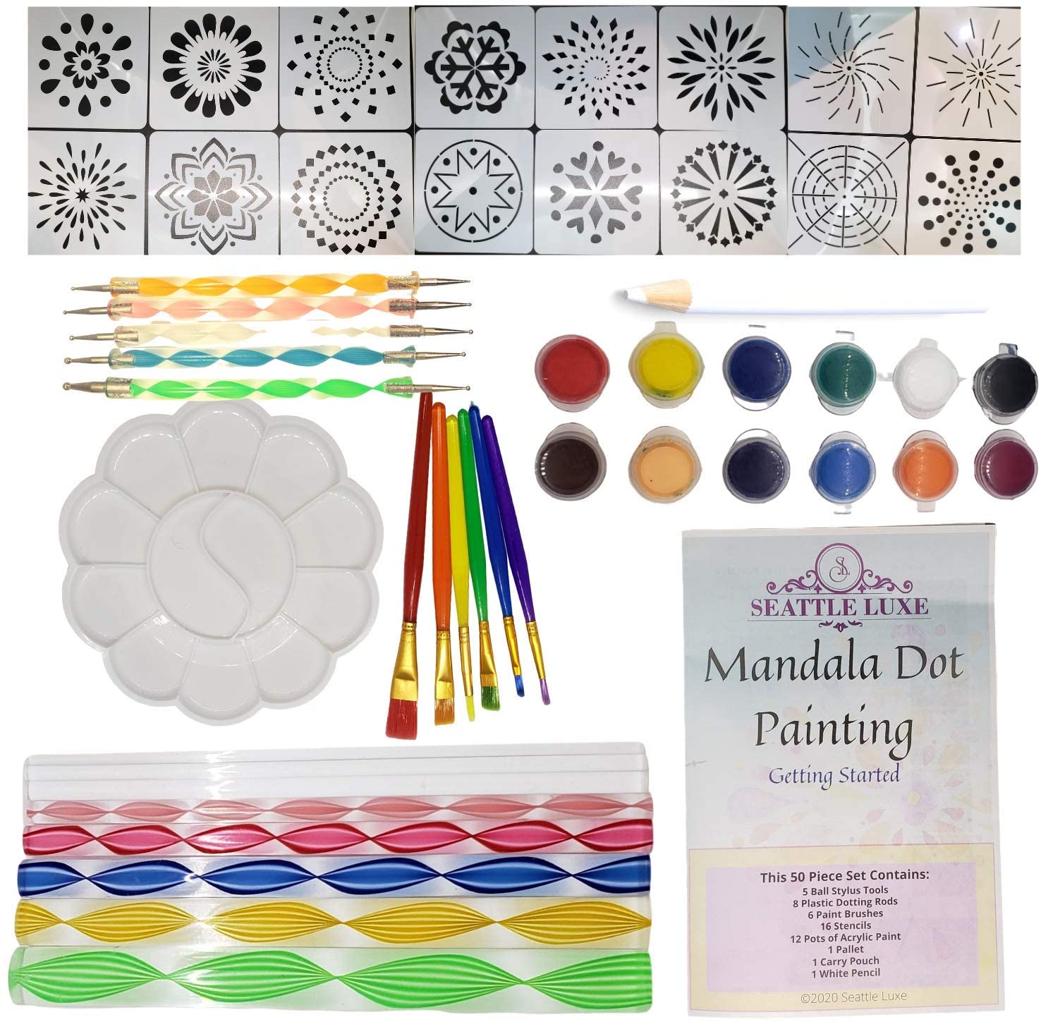 12 Pcs Mandala Stencils Mandala Dot Painting Templates Stencil 6 x