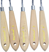 AebDerp 5 piezas de mango de madera para pintar cuchillos, rascador de pintura al óleo, pala, paleta de pintura, cuchillo para principiantes, herramientas de pintura - Arteztik
