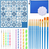 Mandala Dotting Tools Set, Audab 49 pcs Mandala Dotting Kit de herramientas con Mandala plantilla para pintar rocas, pintura Mandalas y dibujo - Arteztik