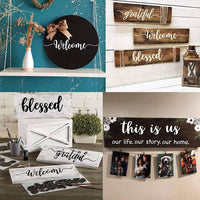 12 pcs Welcome Stencils for Painting on Wood Home Sign Stencils Reusable Letter Stencils for Painting on Wood Comes with Stencil-Sunflower,Dog Paw Stencil and orther Pattern - Arteztik
