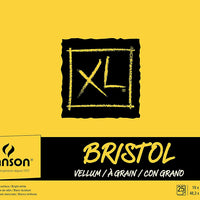 Canson XL Series Bristol - Bloc de papel de vitela para lápiz, acabado de vitela, plegable, 100 libras, 9 x 12 pulgadas, blanco brillante, 25 hojas - Arteztik