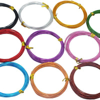 Vincilee - 10 rollos de alambre de aluminio para manualidades, de varios colores, para hacer joyas y manualidades (0.039 in de diámetro) - Arteztik
