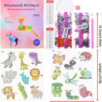Kit Sinceroduct de pintura de diamante, 18 piezas de calcomanía, caricaturas 5D, pintura con diamantes por números, lindo insecto, animales, para niño - Arteztik