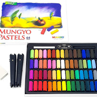 Juego de 64 pasteles blandos de Mungyo no tóxicos con materiales de dibujo (soporte para pastel, borrador) - Arteztik