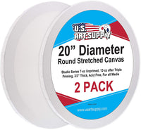 Estados Unidos Art Supply 16 inch de diámetro redondo 12 ounce imprimado gesso calidad profesional sin ácidos lona (paquete de 2) - Arteztik
