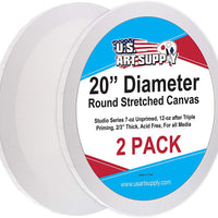 Estados Unidos Art Supply 16 inch de diámetro redondo 12 ounce imprimado gesso calidad profesional sin ácidos lona (paquete de 2) - Arteztik