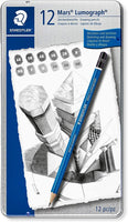 Staedtler Lumograph Grafito 100G6 - Lápices de dibujo y bocetos (6 grados, 100G6) - Arteztik
