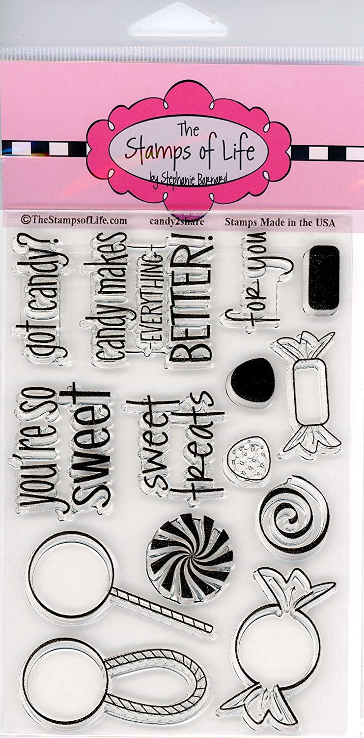 Los sellos de la vida candy2share sellos transparentes para tarjetas y álbumes de recortes (4 x 6 inch hoja) por Stephanie Barnard – Candy y refranes a juego - Arteztik