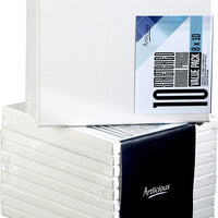 Artlicious - Paquete de 10 paneles de lona de algodón preestirados de 8 x 10 pulgadas, para usar con todos los acrílicos, aceites y otros medios de pintura - Arteztik