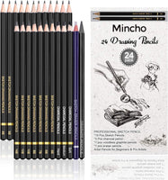 Sketching Pencil Set - 24 Pieces Drawing Sketch Pencil HB,B,2B,3B,4B,5B,6B,7B,8B,10B,12B,14B,H,2H,3H,4H,5H,6H,7H, Includes Charcoal, Eraser, Graphite Pencils for Beginners & Pro Artists - Arteztik
