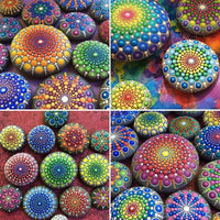 Petift 20 piezas Mandala Rock pintura pluma puntero herramienta bandeja de pintura, palo acrílico transparente, punta herramienta de taladro, más plantilla, cepillo azul para colorear, dibujo y dibujo, manualidades para niños, arte de uñas, pintura - Arteztik