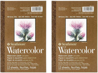 Strathmore (298-103 400 Series Watercolor Pad, 5.5"x8.5", 12 Sheets (Тwo Рack) - Arteztik
