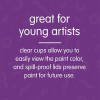 Colorations - Juego de 10 vasos de pintura con tapa blanca para niños - Arteztik
