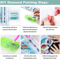 Juego de 4 kits de pintura de diamante 5D con diamantes de imitación para decoración de pared del hogar (lienzo de 12.0 x 16.0 in) - Arteztik