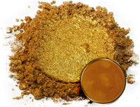 Pigmento en polvo de Mica Eye Candy "Taba Gold" (1.76 oz) multiusos para manualidades y manualidades, bombas de baño naturales, pintura, jabón, esmalte de uñas, bálsamo labial (oro rosa, 1.76 oz) - Arteztik
