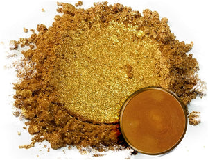 Pigmento en polvo de Mica Eye Candy "Taba Gold" (1.76 oz) multiusos para manualidades y manualidades, bombas de baño naturales, pintura, jabón, esmalte de uñas, bálsamo labial (oro rosa, 1.76 oz) - Arteztik