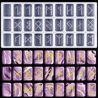 Molde de resina de piedra de runa con símbolo de energía, molde de silicona, símbolo de letra de bricolaje, molde de resina epoxi, letra de runa para hacer manualidades - Arteztik