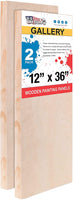 U.S. Art Supply - Tableros de madera de abedul para verter, 4 x 12 pulgadas, galería, 1 – 1/2 pulgadas de profundidad, cuna (paquete de 4) – Lienzo de pared de madera de profundidad de artista – Pintura para manualidades mixtas, acrílico, aceite, encausta - Arteztik
