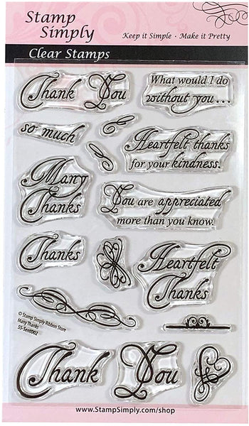 Sello simplemente sellos transparentes gracias muchas gracias Gratitud 16 piezas) - Arteztik