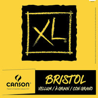 Canson XL Series Bristol - Bloc de papel de vitela para lápiz, acabado de vitela, plegable, 100 libras, 9 x 12 pulgadas, blanco brillante, 25 hojas - Arteztik