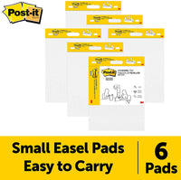 Post-it Super Sticky Mini caballete Pad 15 x 18 pulgadas, 20 hojas/almohadilla, 1 cojín, papel blanco Premium autoadherente, ideal para profesores virtuales y estudiantes (577SS) - Arteztik
