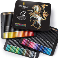 72 lápices de colores para libros de colorear para adultos; serie mejorada prémium de la serie "suave", plomo con colores brillantes de Castle Art Supplies - Arteztik
