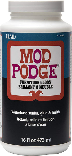 Mod Podge – Sellador de Waterbase, pegamento y final para muebles (16-Ounce), cs15126 acabado brillante - Arteztik