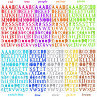 20 hojas de colores números y letras alfabeto etiqueta autoadhesiva PU brillante pegatinas para arte arte tarjetas de felicitación chatarra libros decoración del hogar - Arteztik
